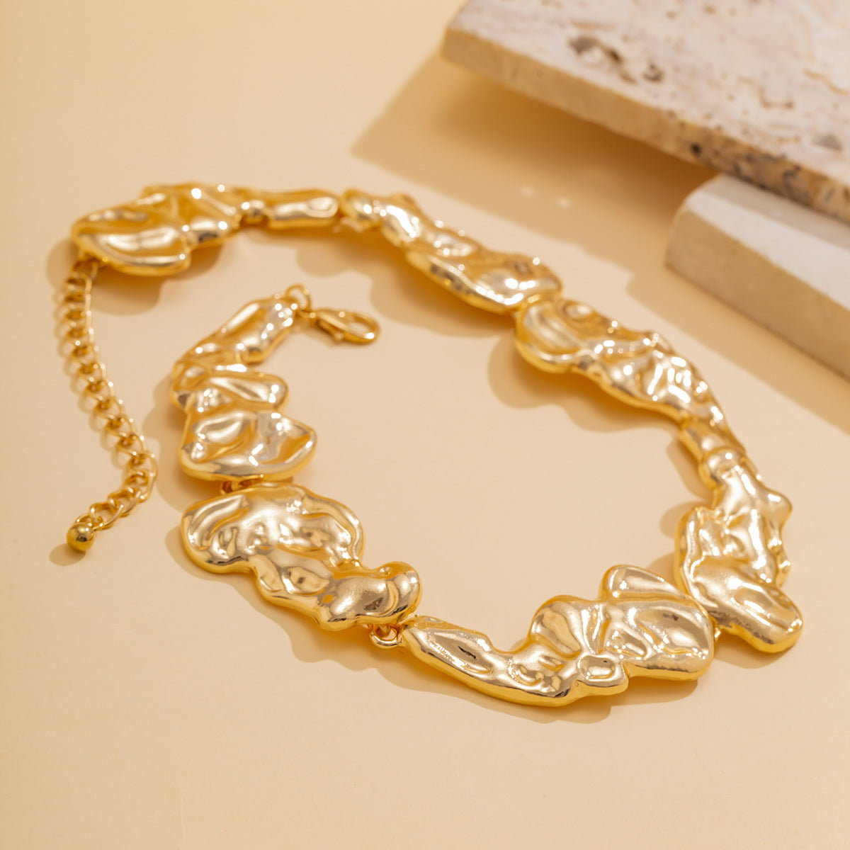 Wholesale Special Shaped Irregular Liquid Metal Necklace Bracelet
